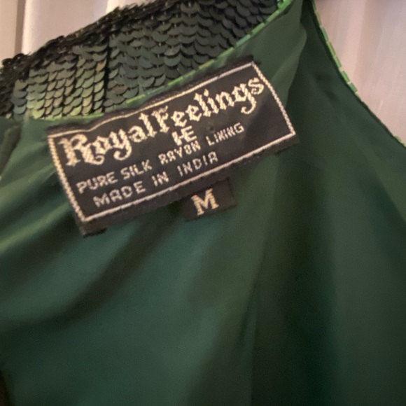 Stunning Fully Beaded & Sequined Emerald Green Mini Dress Silk - Picture 16 of 16